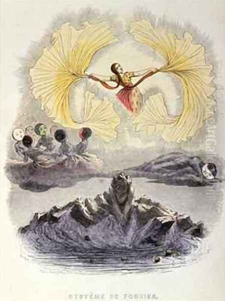 Fouriers system caricature from the chapter La meilleure Forme de Gouvernement in Grandvilles book Un Autre Monde Paris Oil Painting by Jean-Jacques Grandville