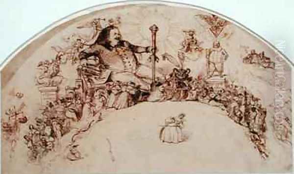 Honore de Balzac 1799-1850 amongst characters from his novels Oil Painting by Jean-Jacques Grandville