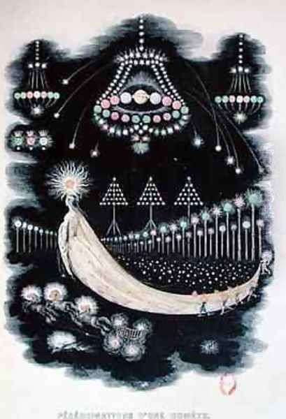 Peregrination of a Comet Oil Painting by Jean-Jacques Grandville