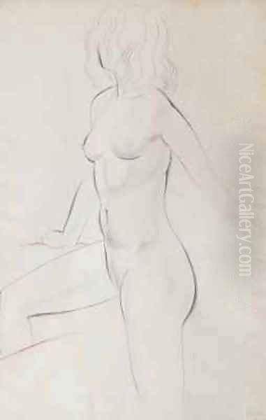 The Bath Oil Painting by Eric Gill