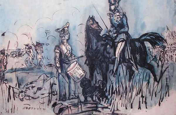 Russian troops at the Battle of Inkerman Oil Painting by Constantin Guys