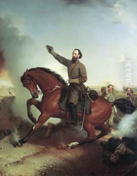 Stonewall Jackson at the Battle of Wiinchester, Virginia Oil Painting by Louis Mathieu Didier Guillaume
