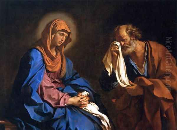 St Peter Weeping before the Virgin Oil Painting by Giovanni Francesco Barbieri