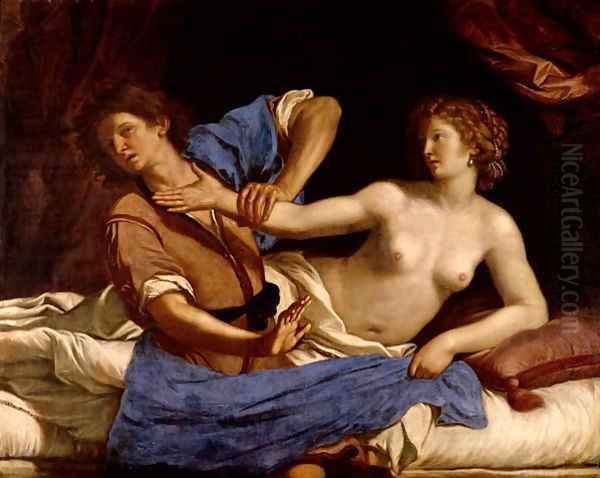 Joseph and the Wife of Potiphar 1649 Oil Painting by Giovanni Francesco Barbieri