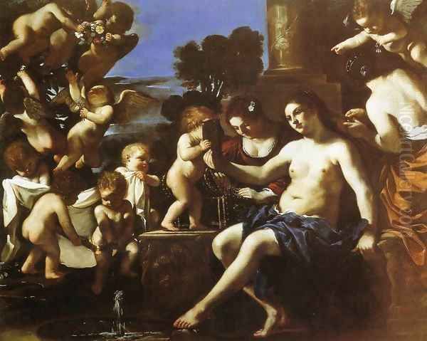 The Toilet of Venus Oil Painting by Giovanni Francesco Barbieri