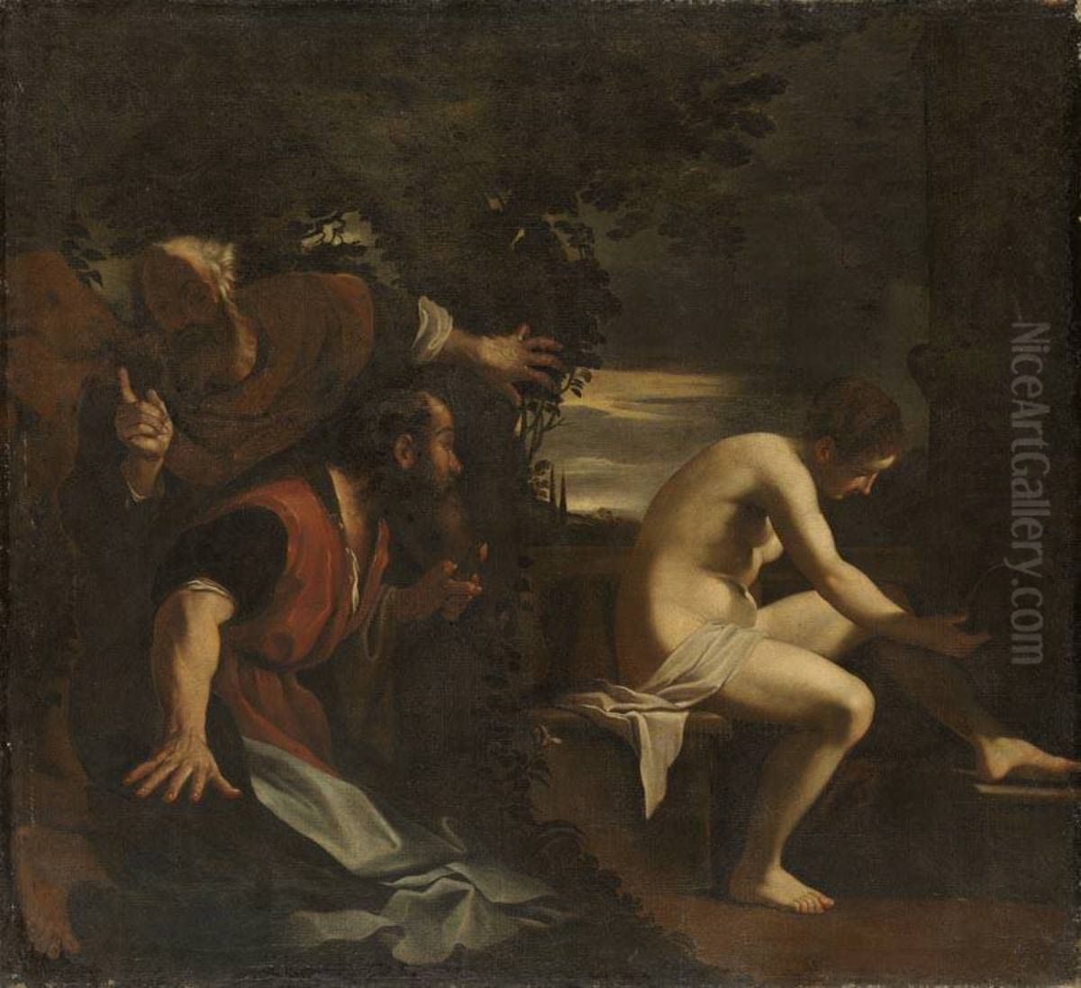 Susanna and the Elders Oil Painting by Giovanni Francesco Barbieri