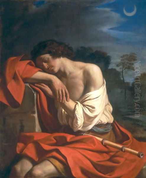 The Sleep of Endymion 1645 Oil Painting by Giovanni Francesco Barbieri