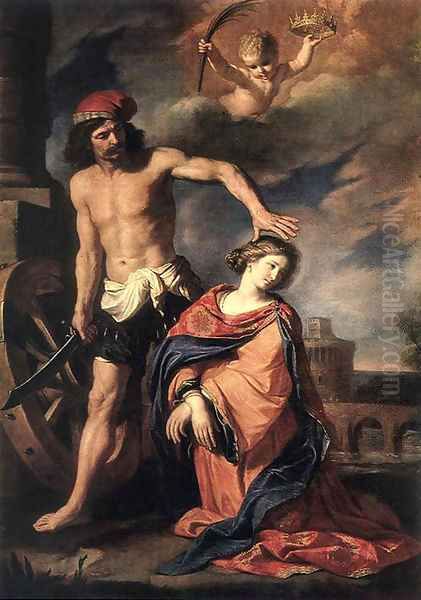Martyrdom of St Catherine 1653 Oil Painting by Giovanni Francesco Barbieri