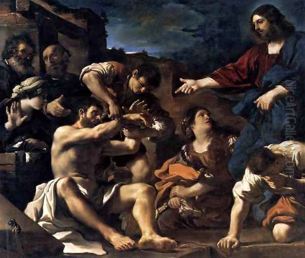 Raising of Lazarus 1619 Oil Painting by Giovanni Francesco Barbieri