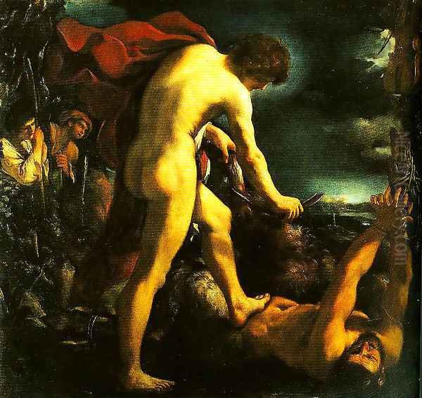 Apollo and Marsyas Oil Painting by Giovanni Francesco Barbieri