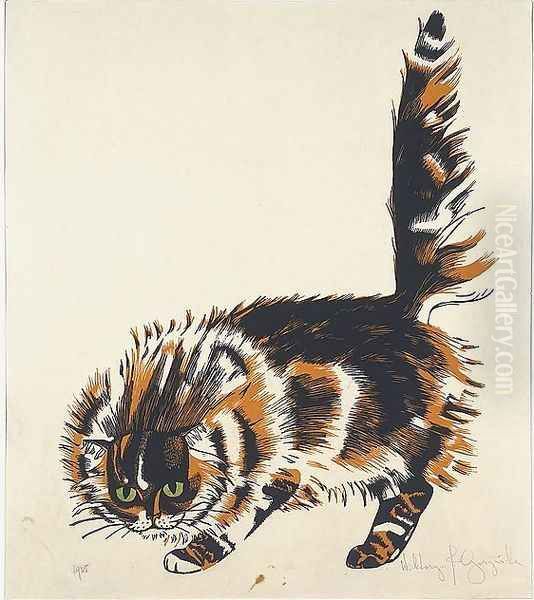 Dappled Angora V Oil Painting by Wiktoria Gorynska