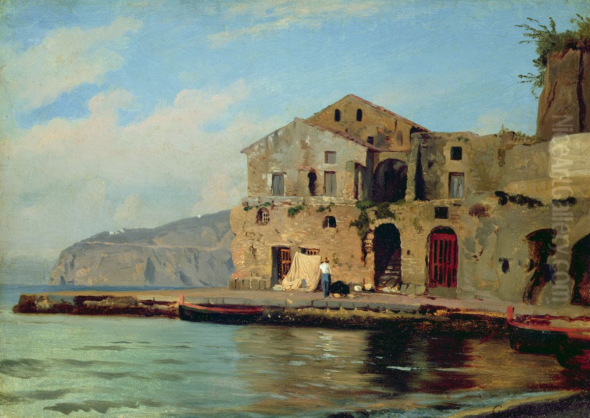 Beach House at Sorrento Oil Painting by Louis Gurlitt