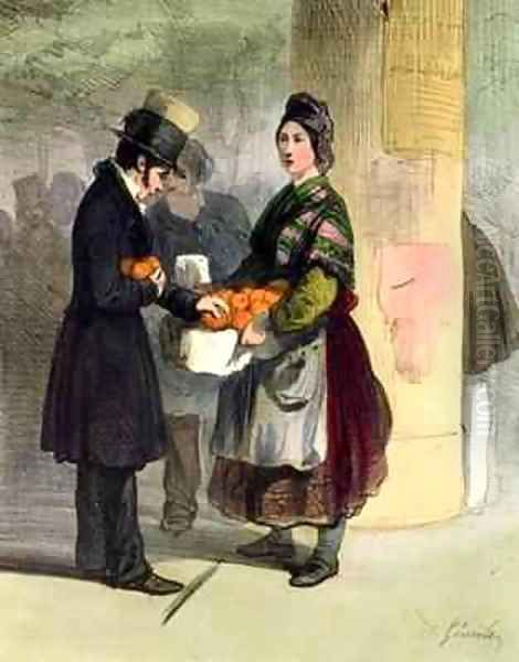 The Orange Seller Oil Painting by Alfred Andre Geniole