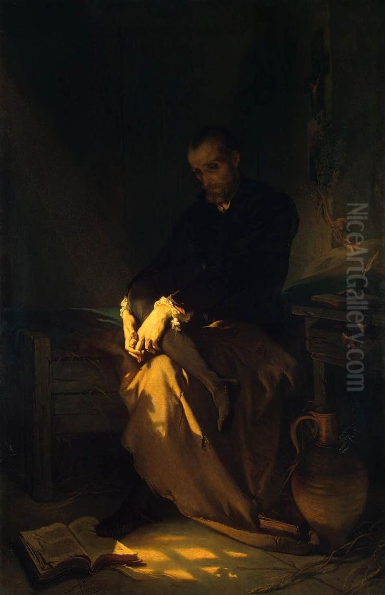 Tasso in the Prison Oil Painting by Louis Gallait