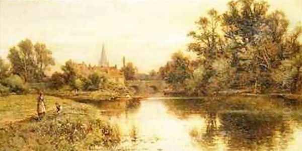 The Thames at Marlow Oil Painting by Alfred Glendening