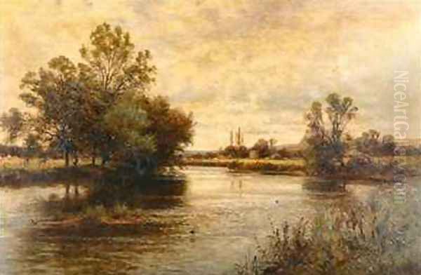 Penton Hook on the Thames Oil Painting by Alfred Glendening