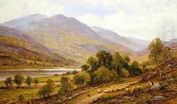 Snowdonia possible Lake Gwynant Oil Painting by Alfred Glendening