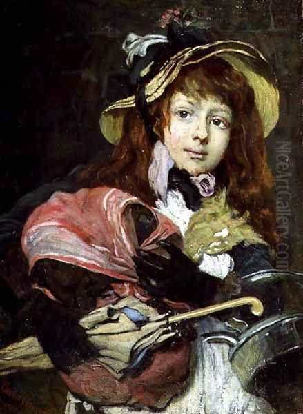 Girl with a Kettle Oil Painting by Weedon Grossmith