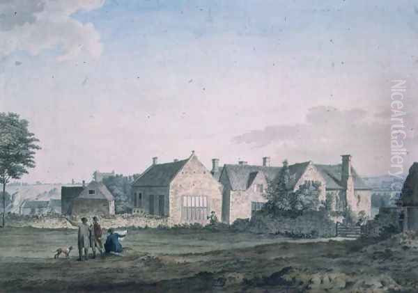 Whitwell Hall Derbyshire Oil Painting by Samuel Hieronymous Grimm