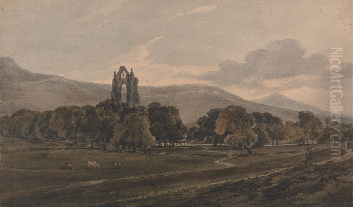 Guisborough Priory Oil Painting by Thomas Girtin