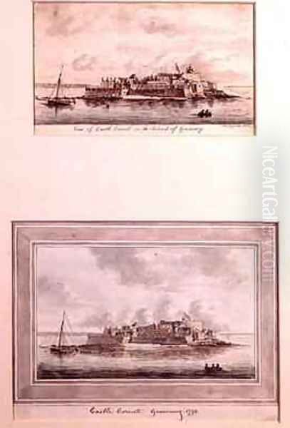 Two Views of Castle Cornet Guernsey Oil Painting by Joshua Gosselin