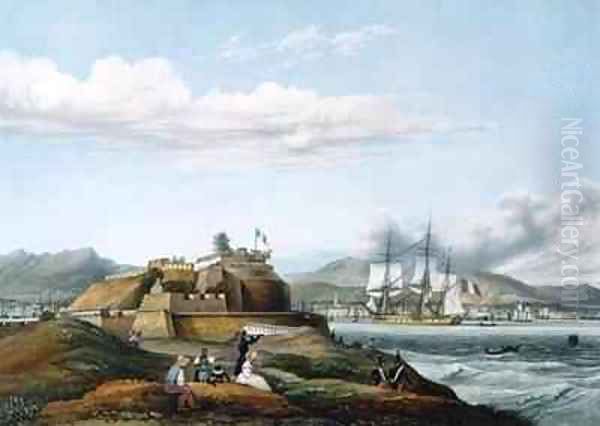 View of Fort Royal Martinique Oil Painting by Ambroise-Louis Garneray