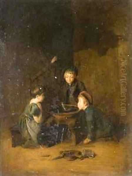 The Toy Boat Oil Painting by William Gill