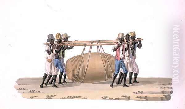 Wine Carriers Oil Painting by Joaquim Candido Guillobel