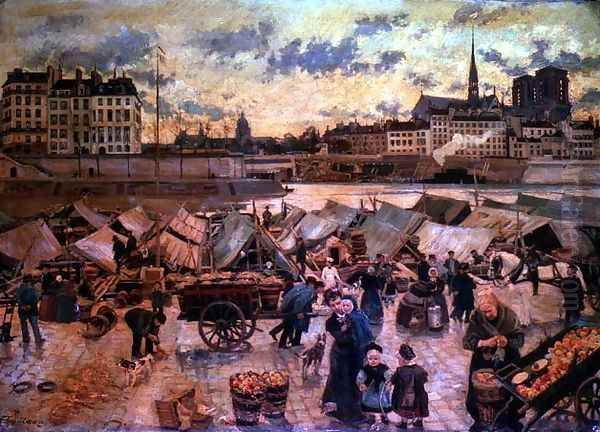 The Apple Market Oil Painting by Emile Antoine Guillier