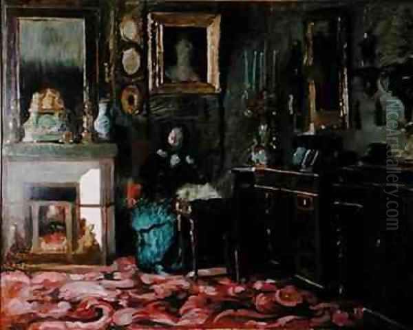 The Salon of Madame Hanska 1801-82 rue Fortunee Oil Painting by Jean Francois Gigoux