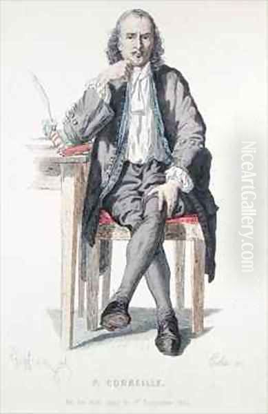 Portrait of Pierre Corneille 1606-84 Oil Painting by Edmond Aime Florentin Geffroy