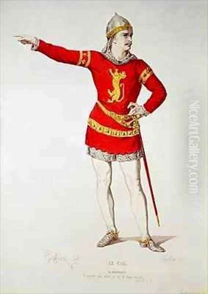 Rodrigo from Corneilles Le Cid Oil Painting by Edmond Aime Florentin Geffroy