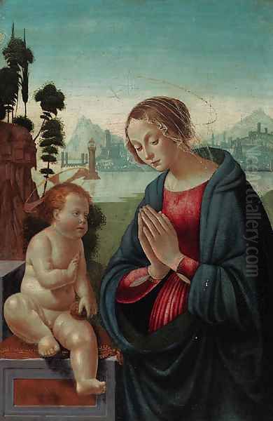 The Madonna adoring the Child Oil Painting by Ghirlandaio Domenico