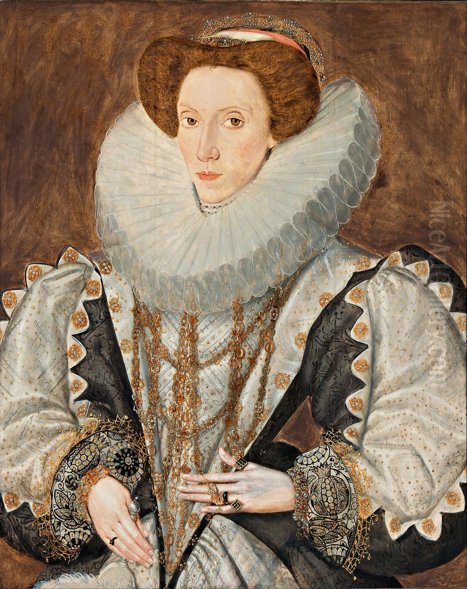 Portrait of a lady Oil Painting by George Gower