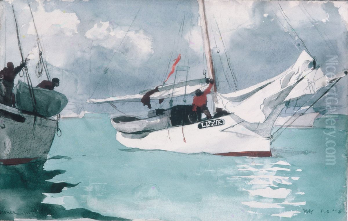 Fishing Boats, Key West Oil Painting by Winslow Homer