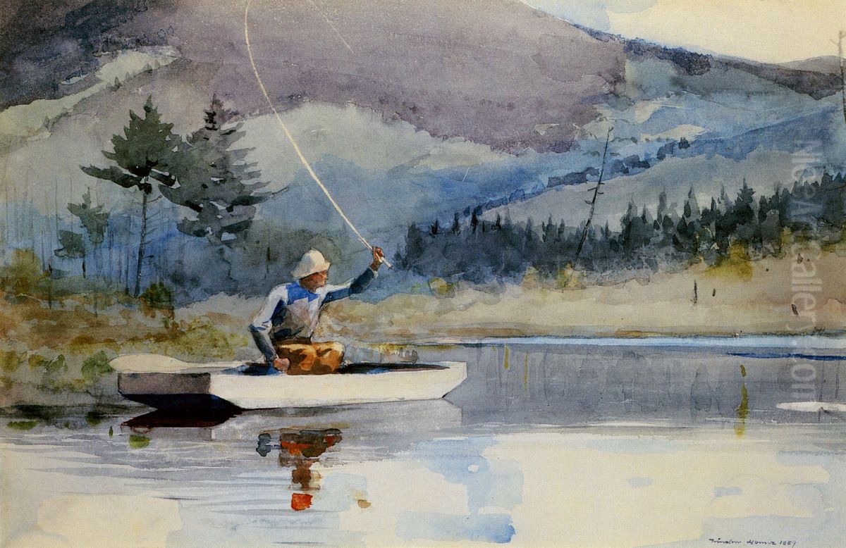 A Quiet Pool on a Sunny Day Oil Painting by Winslow Homer