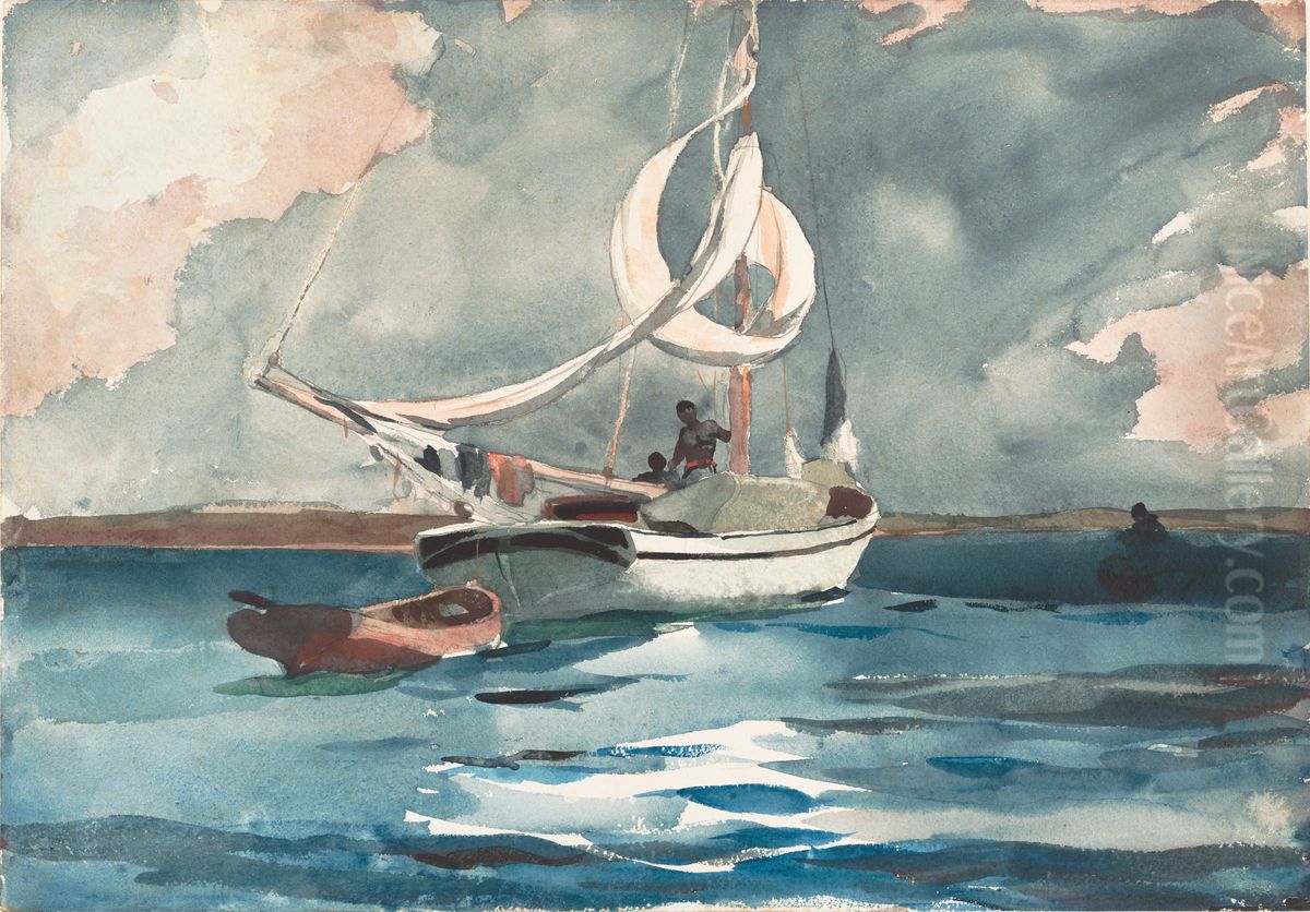 Sloop, Nassau Oil Painting by Winslow Homer