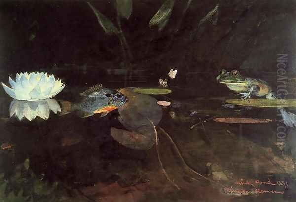 Mink Pond Oil Painting by Winslow Homer