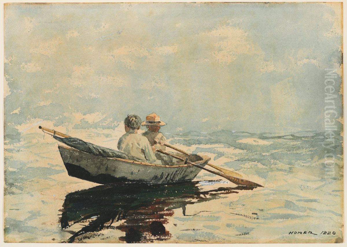 Rowboat Oil Painting by Winslow Homer
