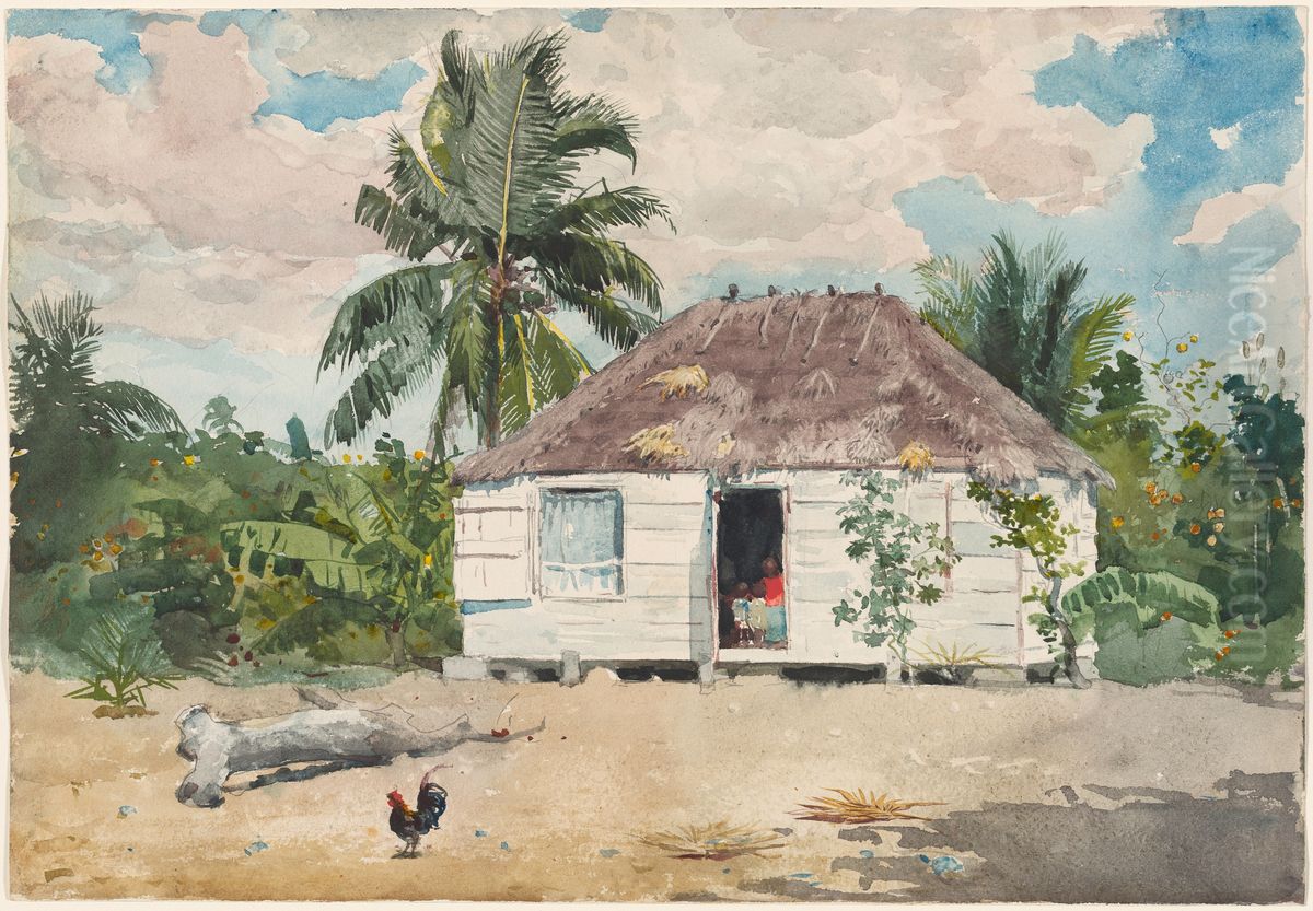 Native Huts, Nassau Oil Painting by Winslow Homer