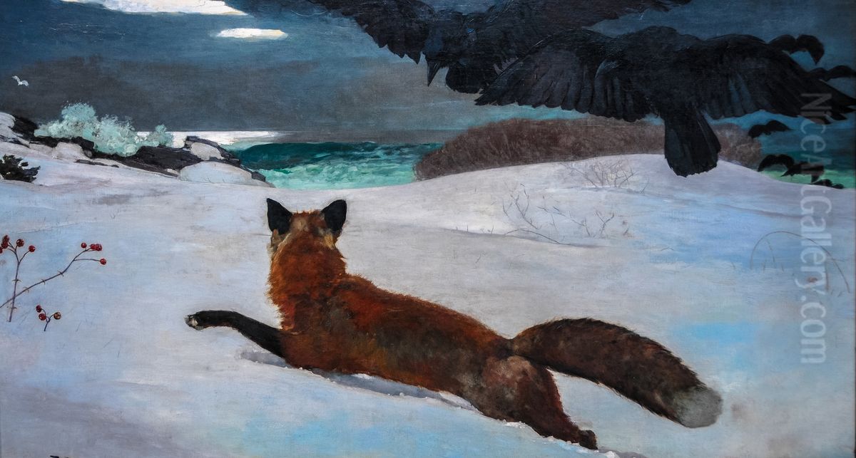 Fox Hunt Oil Painting by Winslow Homer