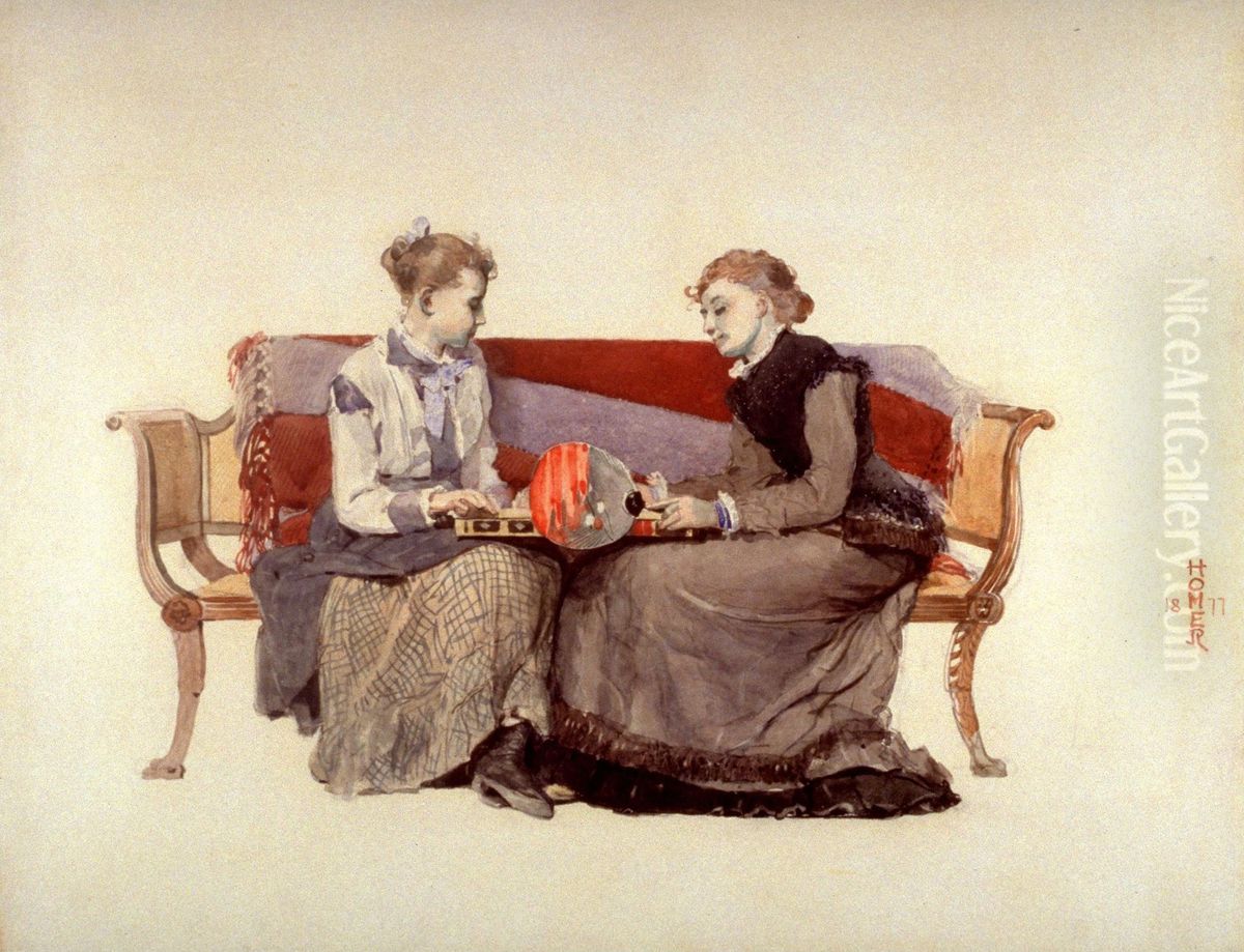 Backgammon Oil Painting by Winslow Homer