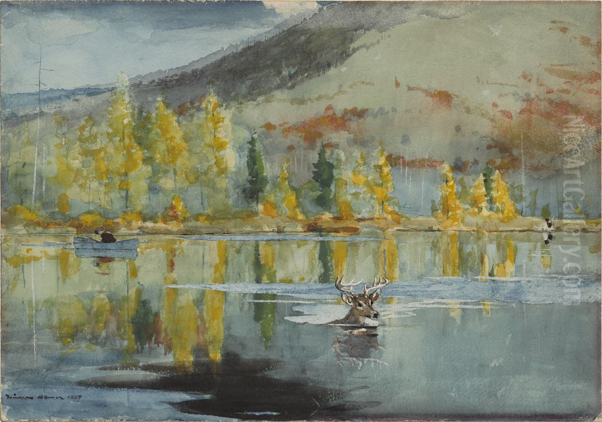 An October Day Oil Painting by Winslow Homer