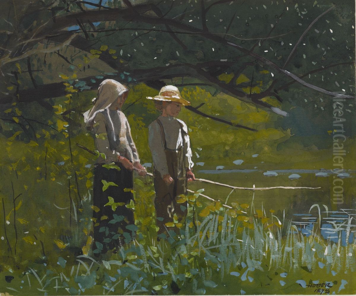 Fishing Oil Painting by Winslow Homer