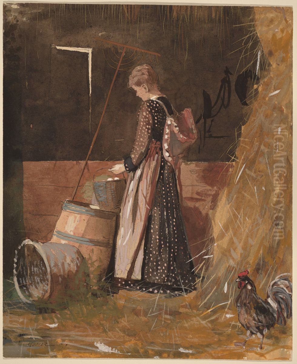 Fresh Eggs Oil Painting by Winslow Homer