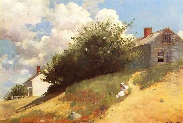 Houses on a Hill Oil Painting by Winslow Homer