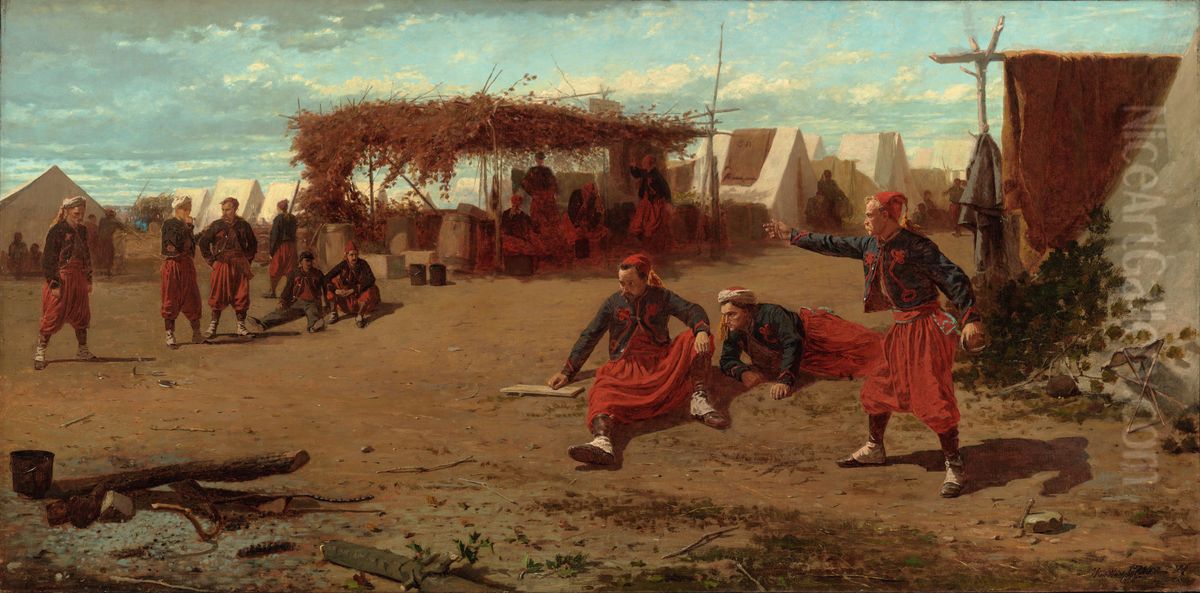 Pitching Quoits Oil Painting by Winslow Homer