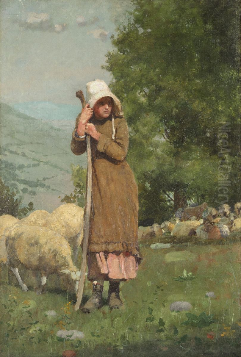 The Shepherdess Oil Painting by Winslow Homer