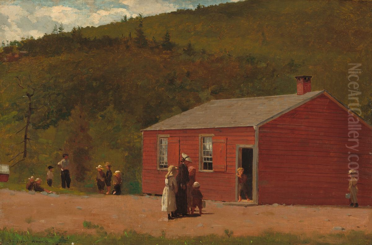 School Time Oil Painting by Winslow Homer