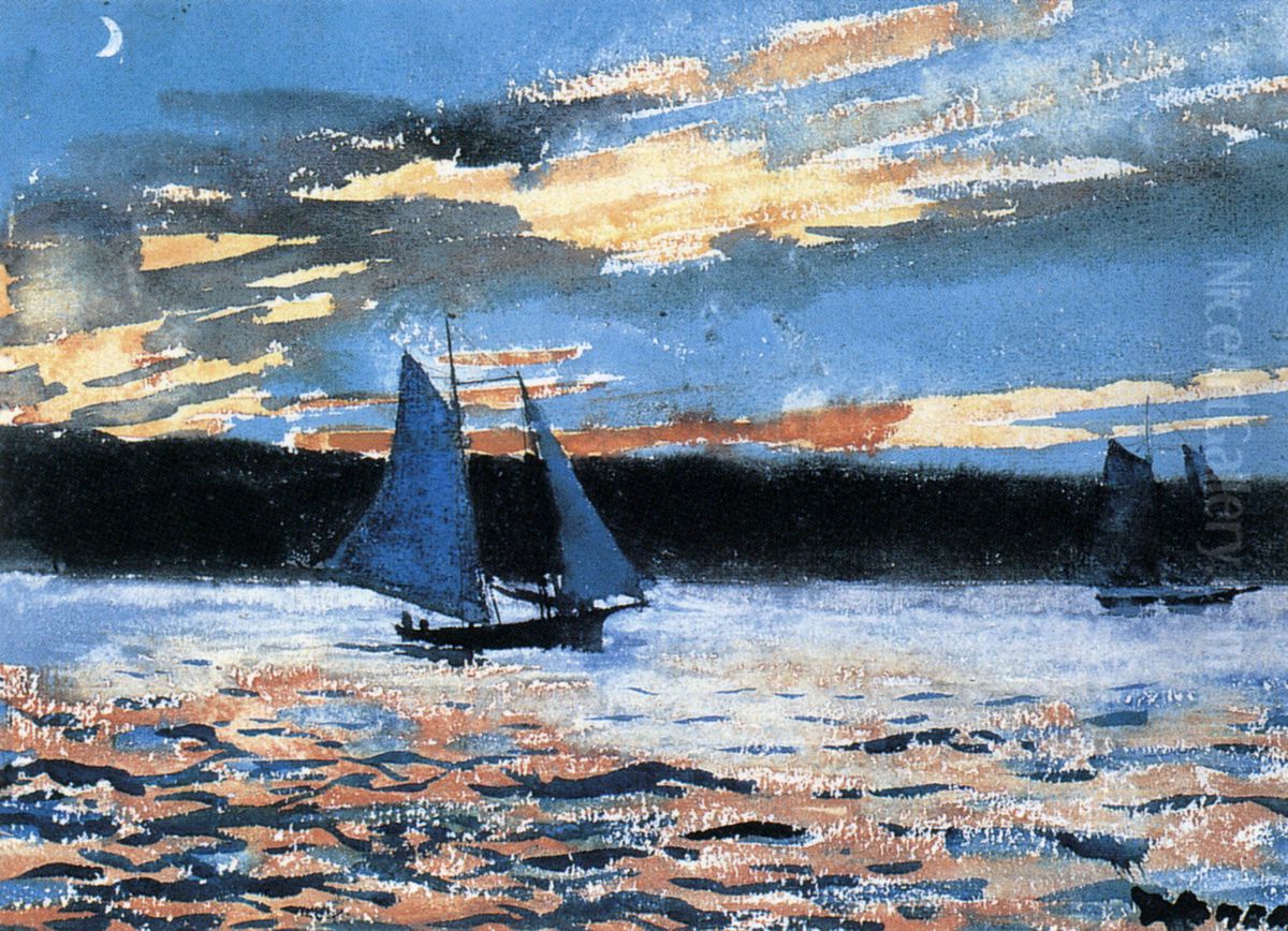 Gloucester Sunset Oil Painting by Winslow Homer
